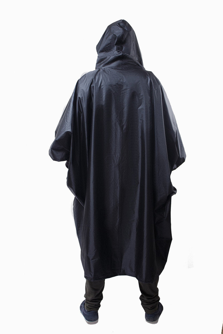 Momentum Tactical/Hiking Rain Poncho – Rubberized Black