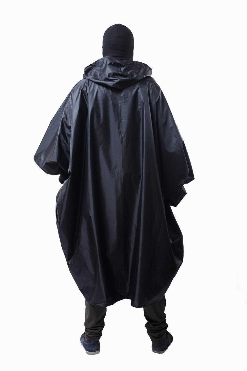 Momentum Tactical/Hiking Rain Poncho – Rubberized Black