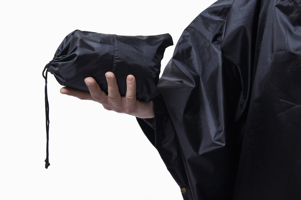 Momentum Tactical/Hiking Rain Poncho – Rubberized Black