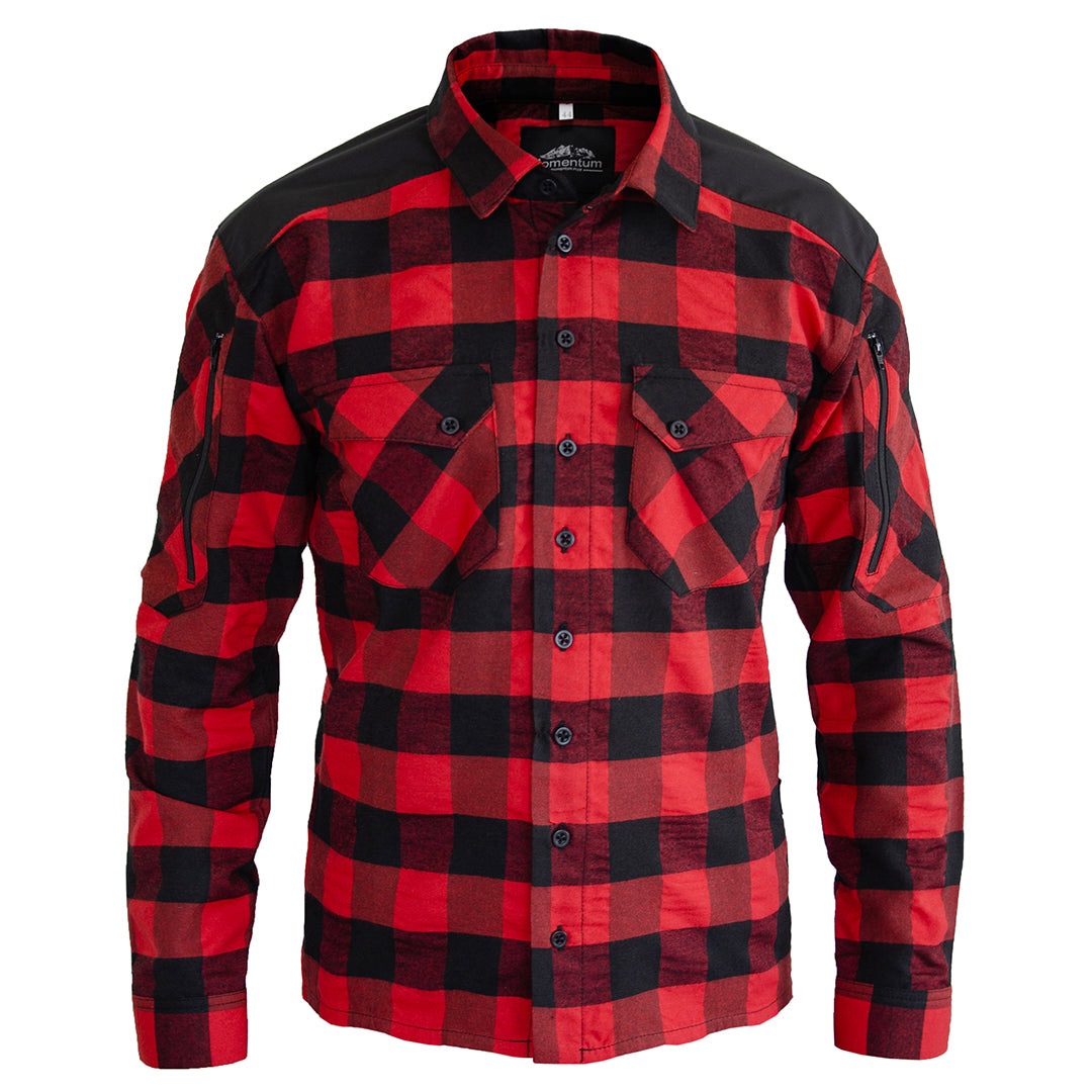 Momentum Mens Flannel Shirt Lumberjack Red