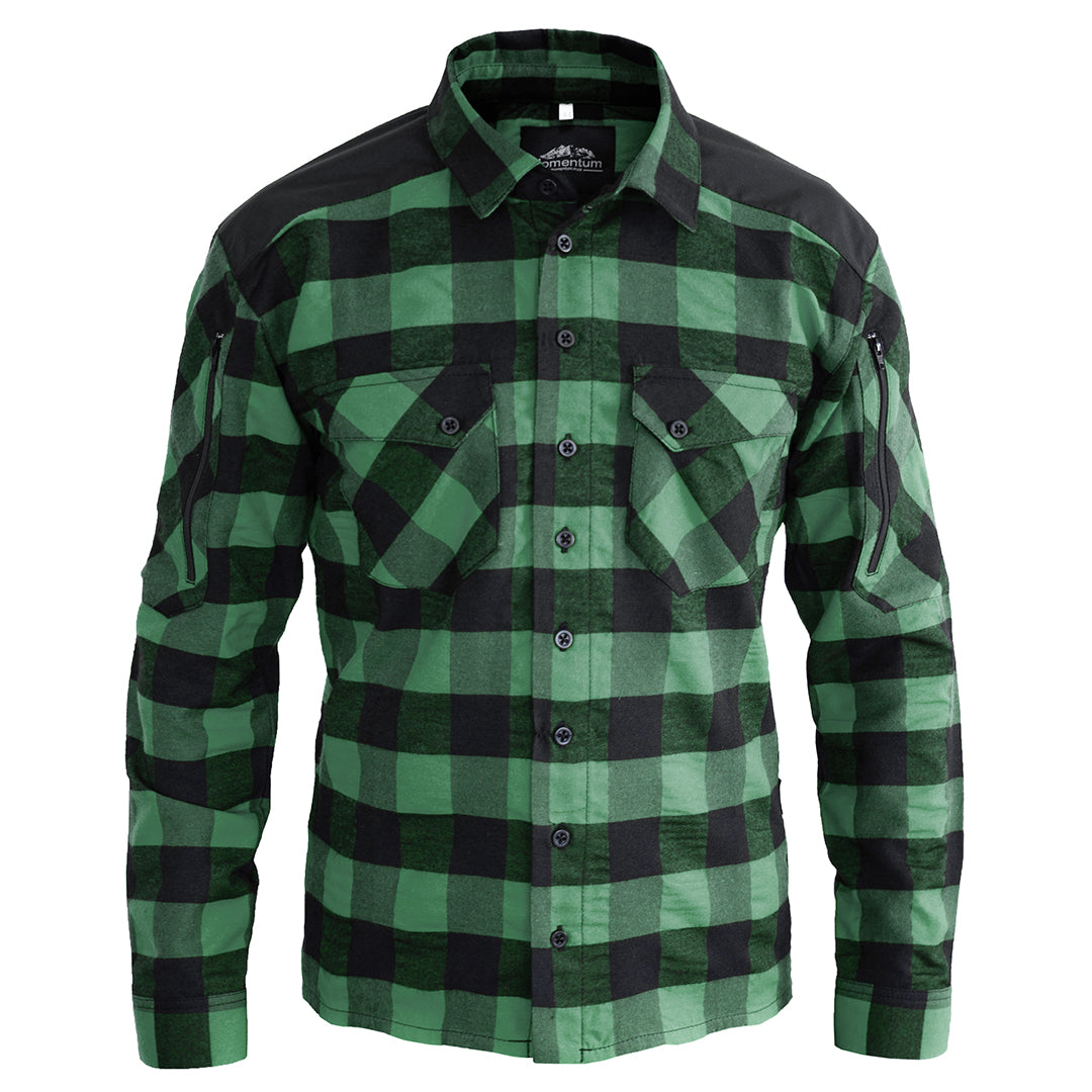 Momentum Mens Flannel Shirt Lumberjack Green