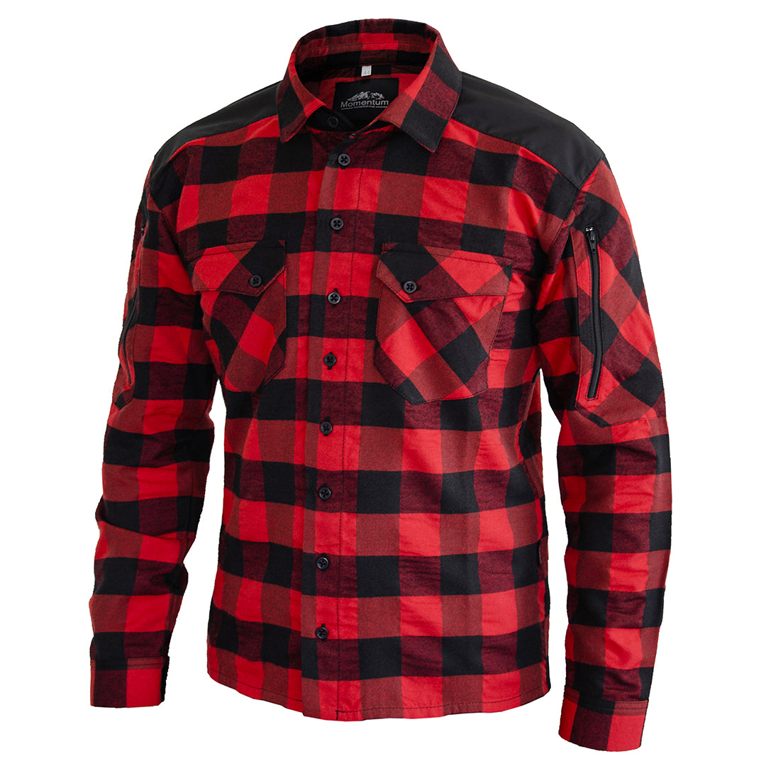 Momentum Mens Flannel Shirt Lumberjack Red