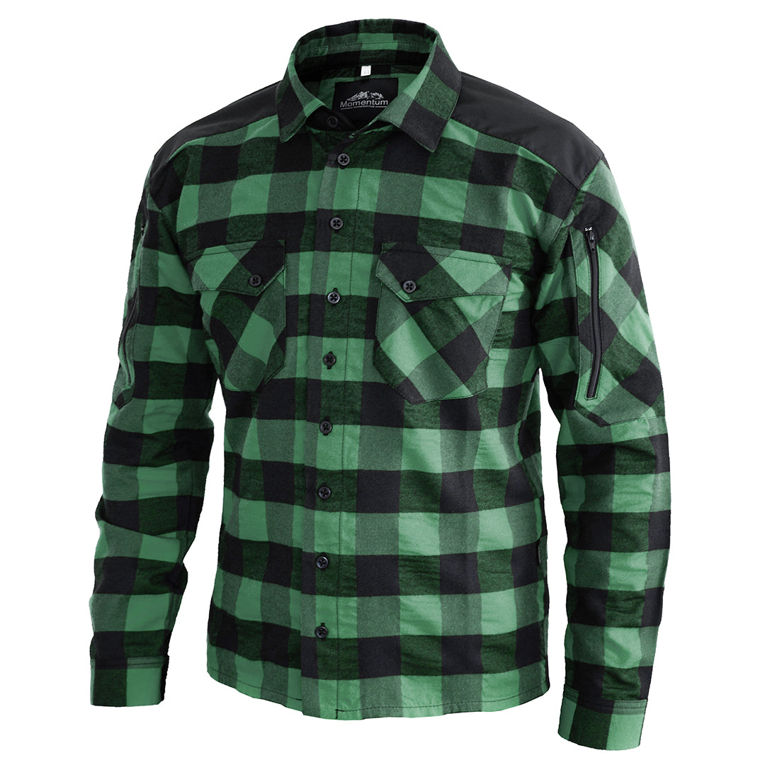 Momentum Mens Flannel Shirt Lumberjack Green