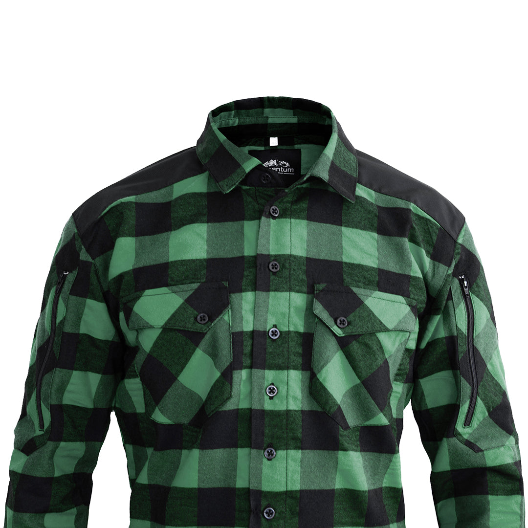 Momentum Mens Flannel Shirt Lumberjack Green