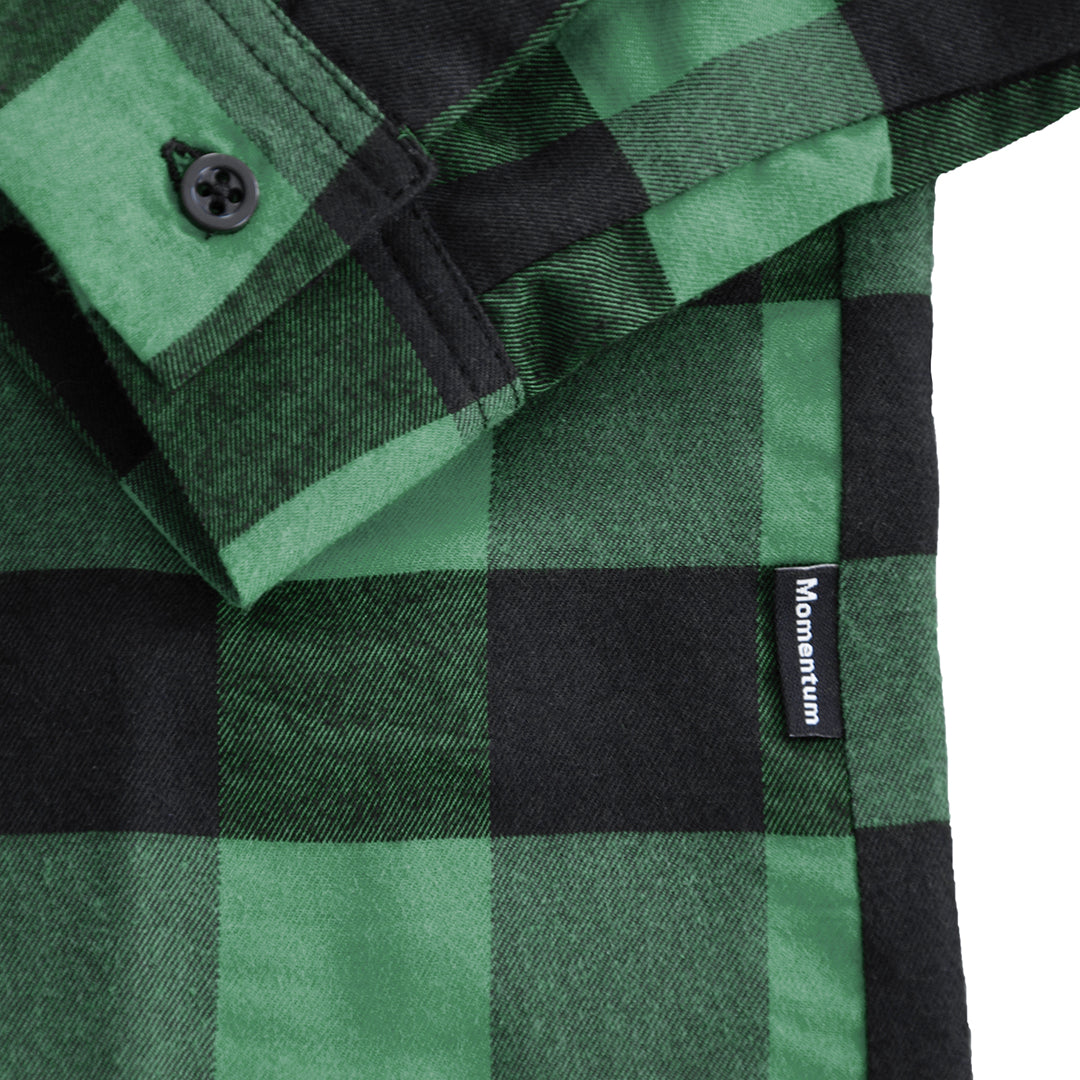 Momentum Mens Flannel Shirt Lumberjack Green